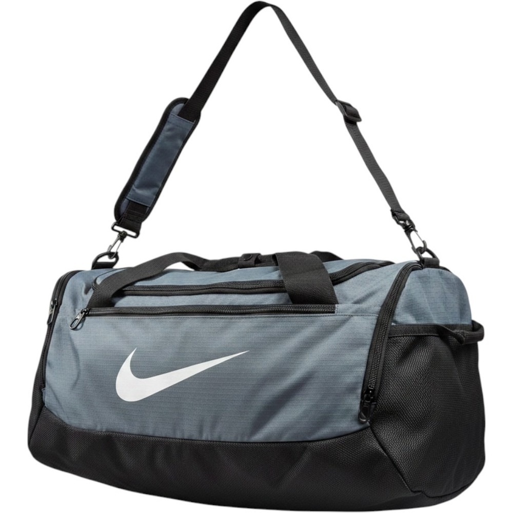 Nike Brasilia Duffel Bag Men Medium Gray Black Good BA5957-026 Training Gym